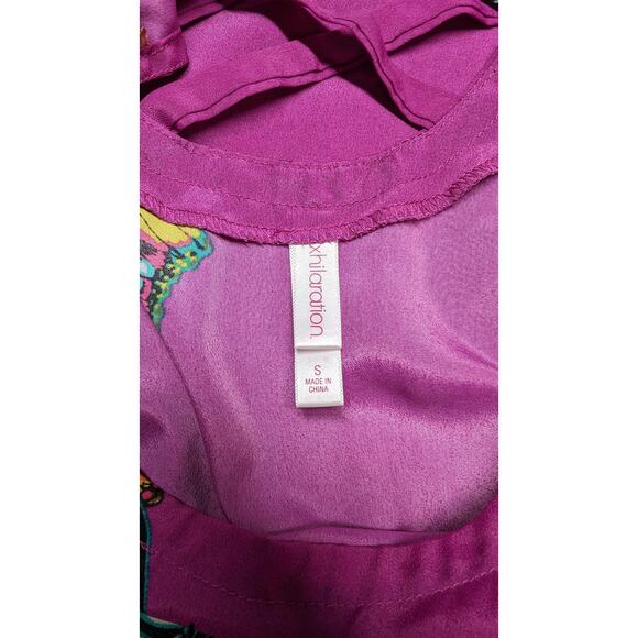 Xhilaration Purple Butterfly Print Dress Sleeveless Crisscross Back A-Line Small - Picture 4 of 5